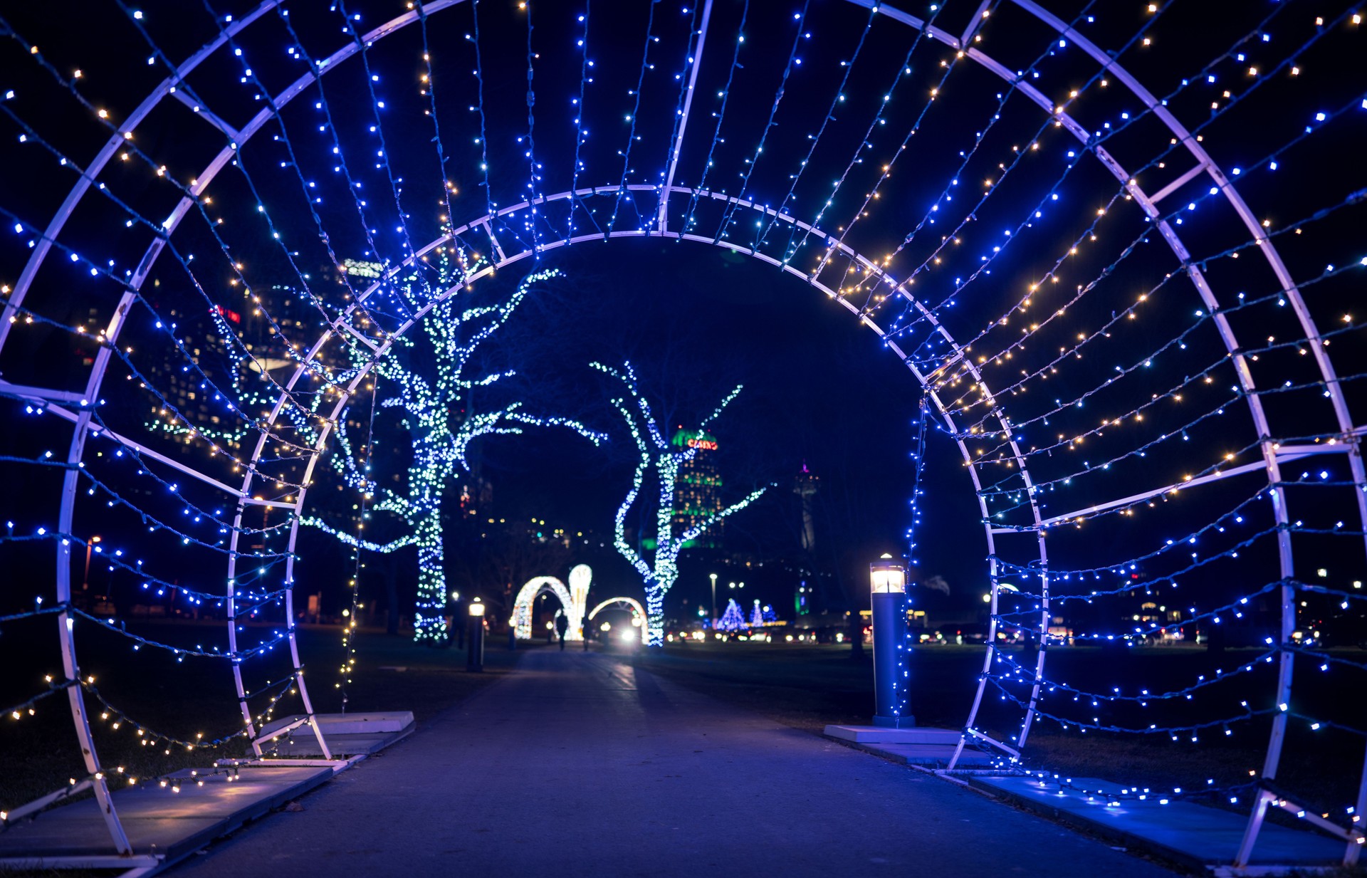 Niagara Falls annual outdoor lighting festival,Decorative Streets Elements In Christmas Xmas Holiday